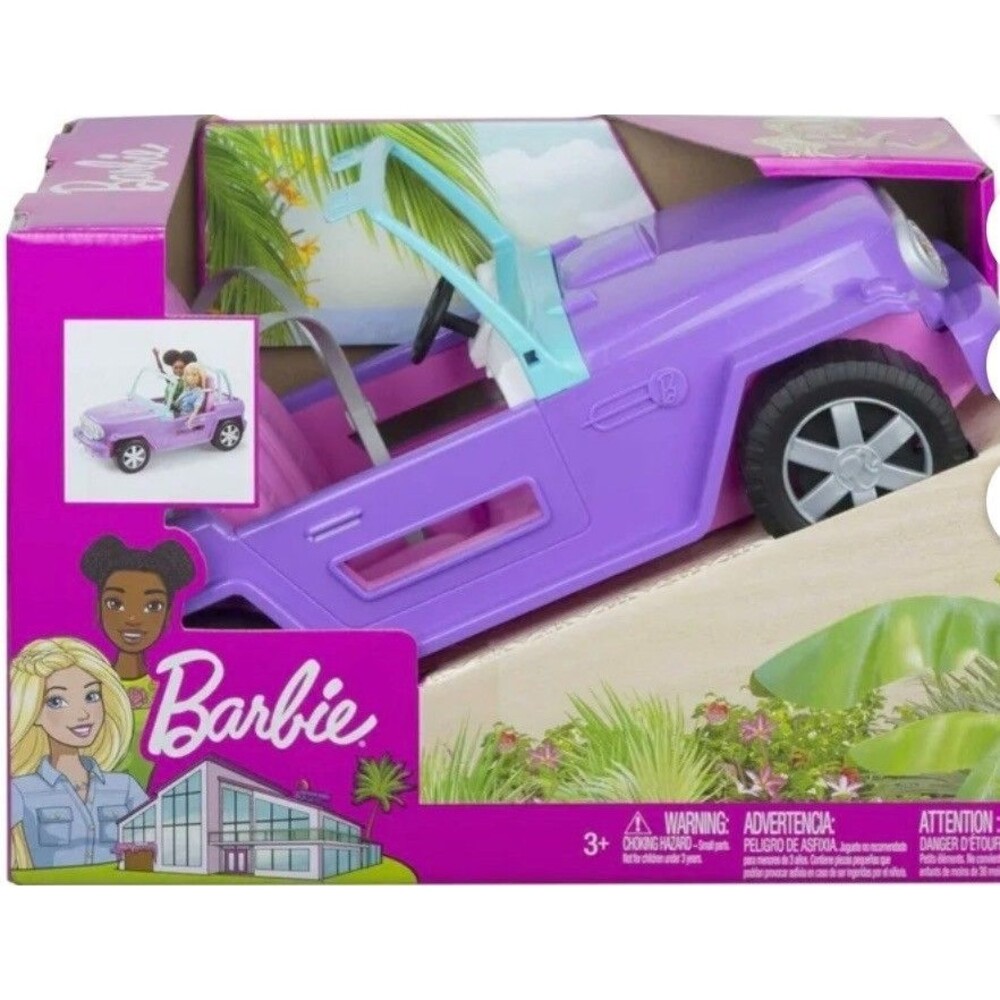 Barbie Estate Off Road Vehicle Car Rolling Wheels Purple Jeep W/ Seat Belts NIB